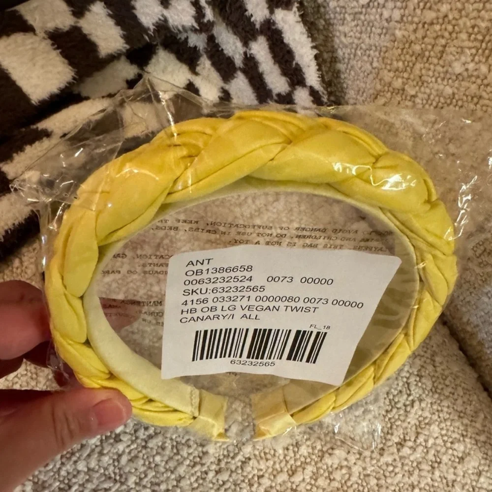 NWT Anthropologie Braided Yellow Headband